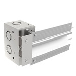 Reveal Wall Wash End Feed Power Connector - Satin Aluminum