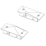 Reveal Wall Wash 2 End Cap / Pair - Satin Aluminum