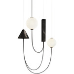 Mars Chandelier - Black Marble / Matte White