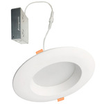 Recessed Color-Select Canless Downlight with Remote J-Box - White