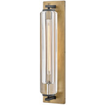 Lourde Outdoor Wall Light - Heritage Brass / Clear