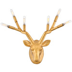 Stag Wall Sconce - Distressed Brass