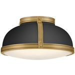 Barton Ceiling Light - Lacquered Brass / Black / Etched Opal