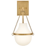 Collins Wall Sconce - Heritage Brass / Opal