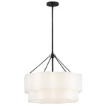 Gwen Chandelier - Black / Off White Linen