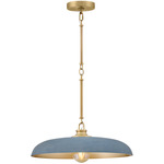 Sadie Pendant - Lacquered Brass / Vintage Denim