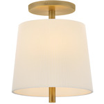 Clive Semi Flush Ceiling Light - Heritage Brass / Off White