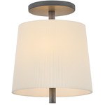 Clive Semi Flush Ceiling Light - Slate Bronze / Off White