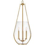Farrin Pendant - Lacquered Brass / Clear