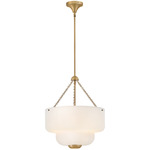 Adella Pendant - Lacquered Brass / Etched Opal