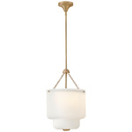 Adella Pendant - Lacquered Brass / Etched Opal