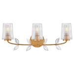 Aliso Bathroom Vanity Light - Distressed Brass / Clear