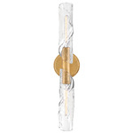 Capri Bathroom Vanity Light - Distressed Brass / Clear Water