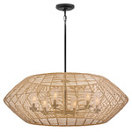 Luca Outdoor Chandelier - Black / Camel / Clear Seedy