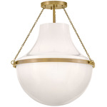 Collins Semi Flush Ceiling Light - Heritage Brass
