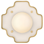 Howe Convertible Wall / Ceiling Light - Heritage Brass / White / Etched Opal