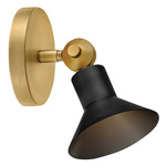 Dom Adjustable Wall Sconce - Heritage Brass / Black