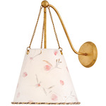 Primrose Wall Sconce - Distressed Brass / Floral Paper