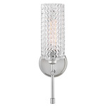 Elle Wall Sconce - Chrome / Clear Chevron