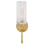 Elle Wall Sconce - Heritage Brass / Clear Chevron