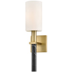 Turin Wall Sconce - Lacquered Brass / Etched Opal