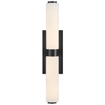 Lottie Bathroom Vanity Light - Black / Etched Opal