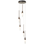 Lilium Round Multi Light Pendant - Bronze / Frost / Clear
