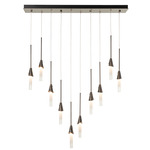 Lilium Linear Multi Light Pendant - Dark Smoke / Frost / Clear