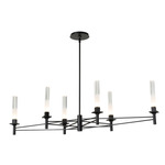 Truss Linear Chandelier - Black / Frosted