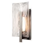 Arc Outdoor Wall Sconce - Coastal Dark Smoke / White Swirl