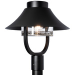 Stowe Outdoor Dark Sky Post Light - Coastal Black / Clear