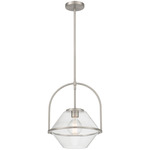 Coralyn Pendant - Brushed Nickel / Clear
