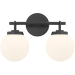 Ortesa Bathroom Vanity Light - Matte Black / Etched White