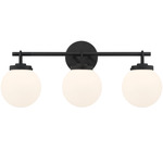 Ortesa Bathroom Vanity Light - Matte Black / Etched White