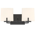 Mirelle Bathroom Vanity Light - Matte Black / Etched Opal