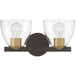 Noellea Bathroom Vanity Light - Bronze / Brass / Clear