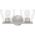 Noellea Bathroom Vanity Light - Brushed Nickel / Clear