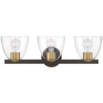 Noellea Bathroom Vanity Light - Bronze / Brass / Clear