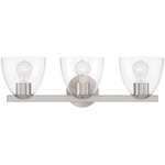 Noellea Bathroom Vanity Light - Brushed Nickel / Clear