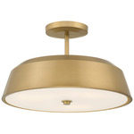 Trellwyn Semi Flush Ceiling Light - Legacy Brass / Etched White