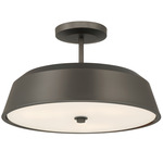 Trellwyn Semi Flush Ceiling Light - Dark Bronze / Etched White