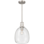 Orbis Pendant - Brushed Nickel / Clear