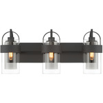 Ravik Bathroom Vanity Light - Matte Black / Clear / Grey