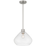 Elaris Pendant - Brushed Nickel / Clear