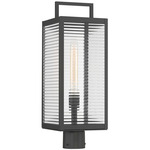 Edgewood Outdoor Post Light - Matte Black / Clear Ribbed