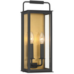 Aberdeen Outdoor Wall Light - Sand Coal with Soft Brass / Clear