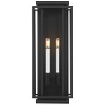 Stratford Rectangle Outdoor Wall Light - Matte Black / Clear