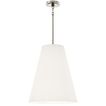 Chrissy Pendant - Polished Nickel / Oyster Fabric / Shannon Oyster