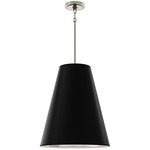 Chrissy Pendant - Polished Nickel/Matte Obsidian/Matte Silver / Matte Obsidian / Matte Silver