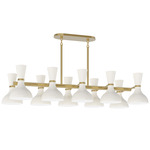 Clare Linear Chandelier - Modern Brass / Lily